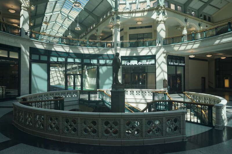 The interior of the Plankinton Arcade in Milwaukee, Wisconsin (United States).