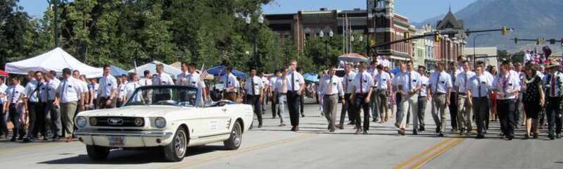 LDS missionaries in the Freedom Festival Grand Parade.
