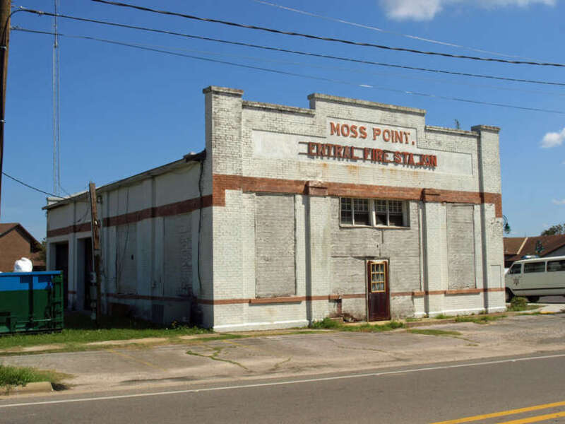 The Moss Point Central Fire Station building in Moss Point, Mississippi, part of the Moss Point Historic District