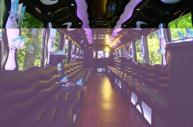 50 Passenger Party Bus Interior