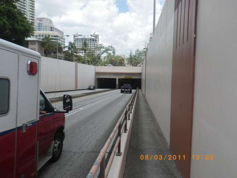 bike ride going under the Henry E. Kinney Tunnel on US 1 under Las Olas