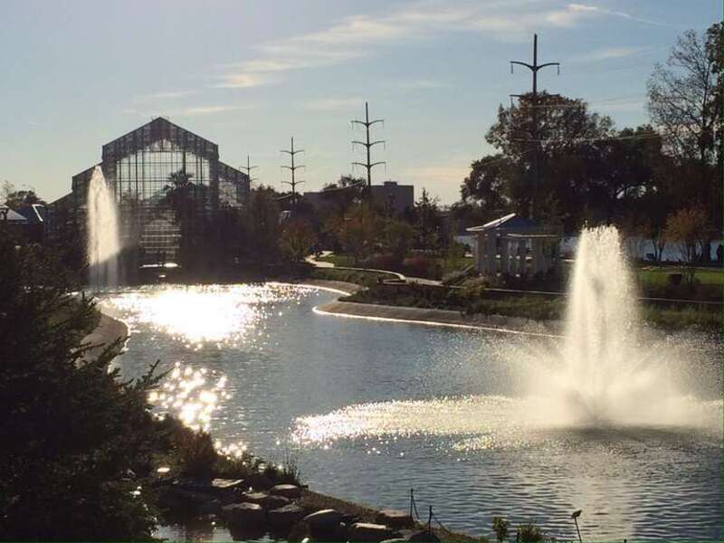 Nicholas Conservatory and Sinnissippi Lagoon along the Rock River near downtown Rockford
