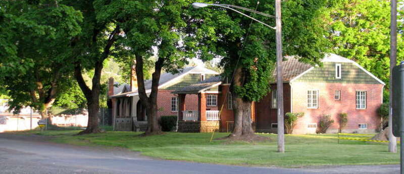Some of the cottages built for workers at Nine Mile Dam