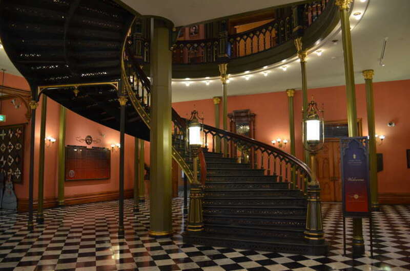 The spiral staircase in the rotunda of the Old Louisiana State Capitol in Baton Rouge, Louisiana.