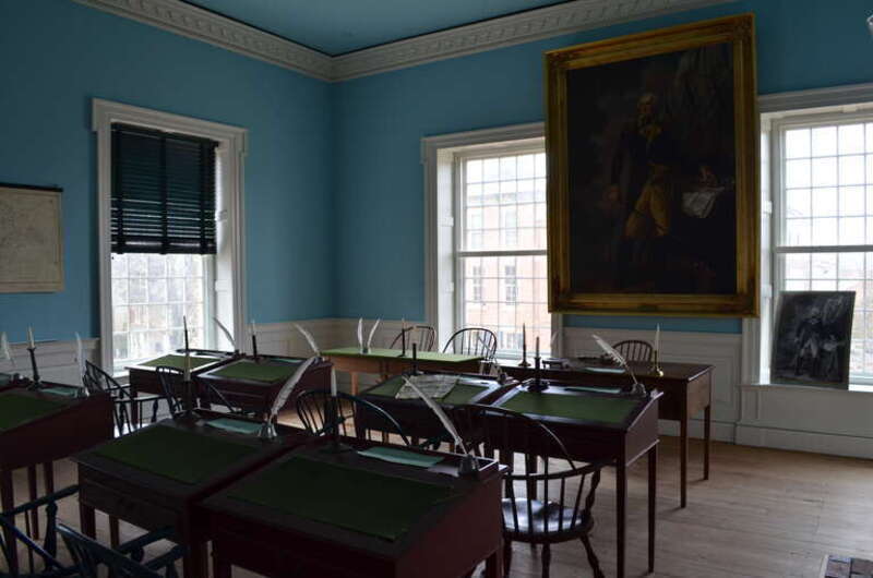 The Senate chamber of Old State House in Dover, Delaware. The Old State House is a contributing property to the Dover Green Historic District.