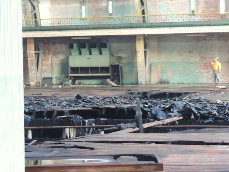 Fire damage to drill floor