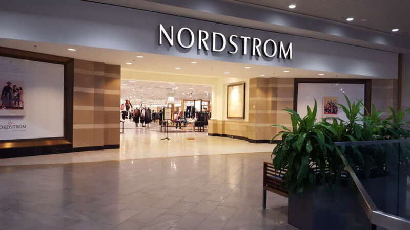 The mall entrance to Nordstrom.