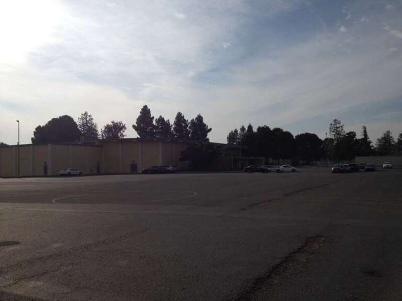 Peterson Middle School's Big Parking Lot, at around 1:30 PM on a cloudy day.