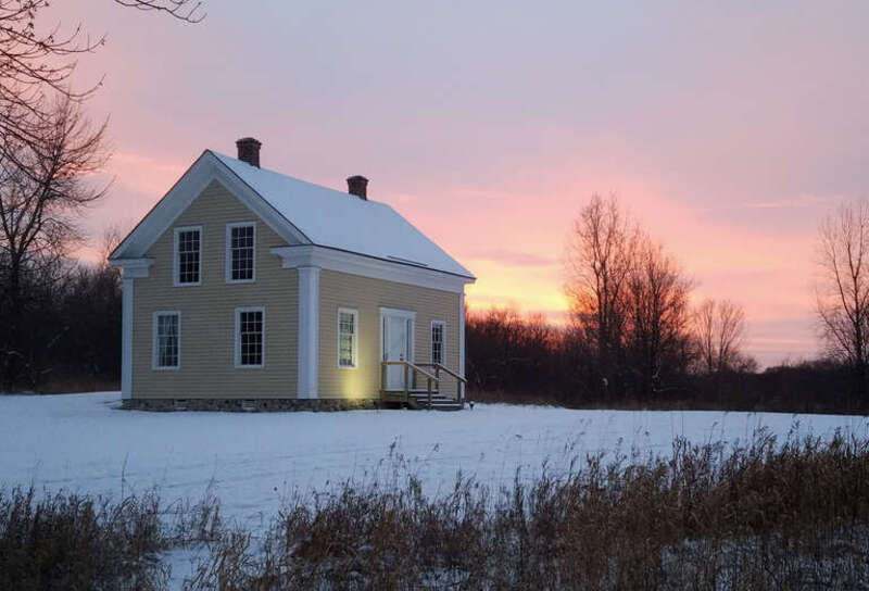 Pierre Bottineau House, 12600 James Deane Parkway, Elm Creek Park Reserve, Maple Grove, Minnesota, USA.  Viewed from the northeast.
