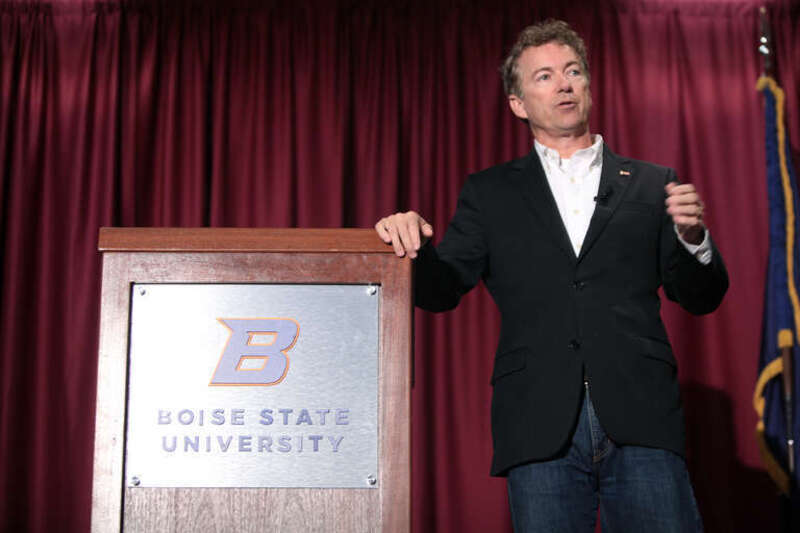 U.S. Senator Rand Paul of Kentucky speaking with supporters at a campaign rally at Boise State University in Boise, Idaho.

Please attribute to Gage Skidmore if used elsewhere.