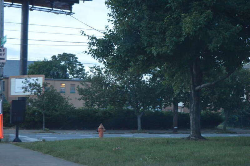 An empty lot on the northeastern corner of the junction of Brook and Breckinridge Streets in Louisville, Kentucky, United States.  This site was formerly occupied by the Rauchfuss Houses, which were listed on the National Register of Historic Places