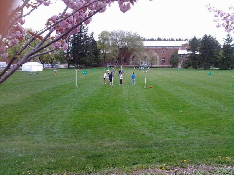 real life quidditch (harry potter game) at MSU, broomsticks and all