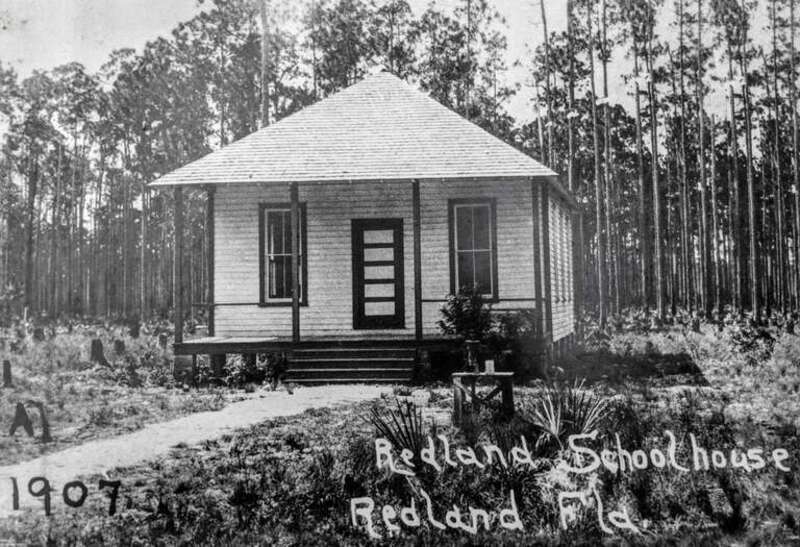 The newly constructed Redland Schoolhouse in Redland, Florida, in 1907