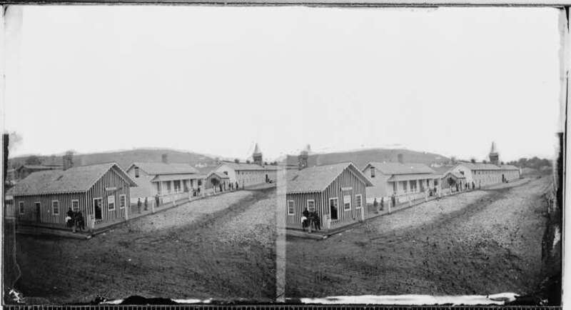 Original Caption: Robbers Road, Sutlers' Stores, Chattanooga, Tenn
U.S. National Archives’ Local Identifier:  111-B-629
From:: Series: Mathew Brady Photographs of Civil War-Era Personalities and Scenes, (Record Group 111)
Photographer: Brady, Mathew,