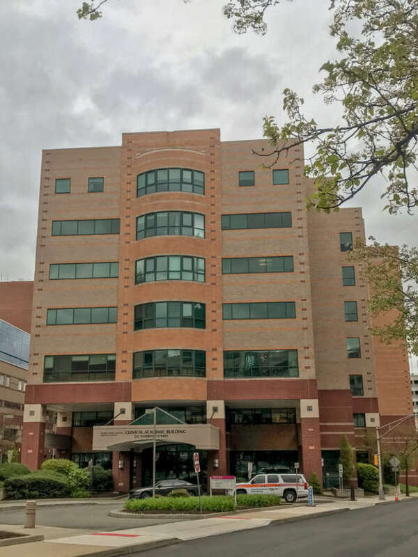 The Clinical Administration Building of RWJMS at the Robert Wood Johnson University Hospital.