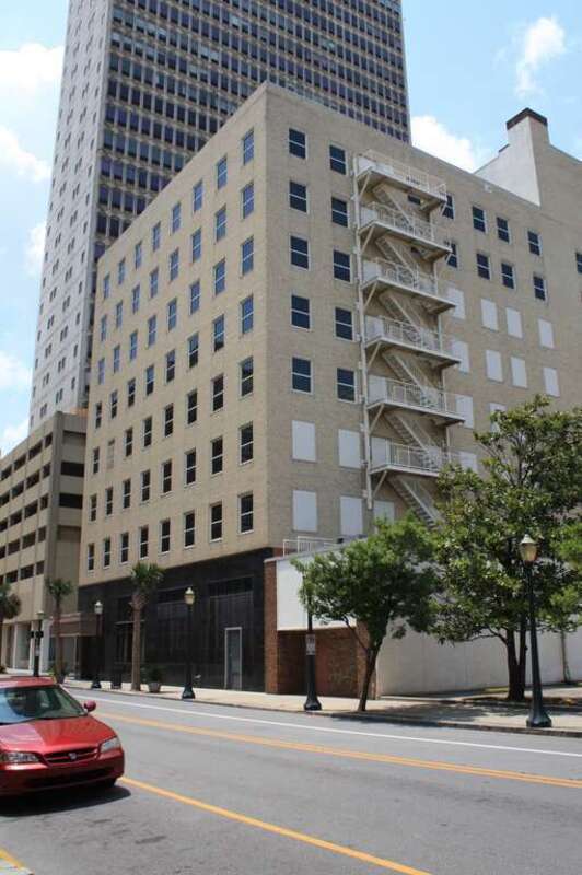 The Royal St. Francis Building at 104 Saint Francis Street in Mobile, Alabama.  Eight floors.