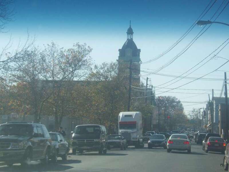 View of Saint Adalbert Roman Catholic Church from 3rd Street, Elizabeth, New Jersey