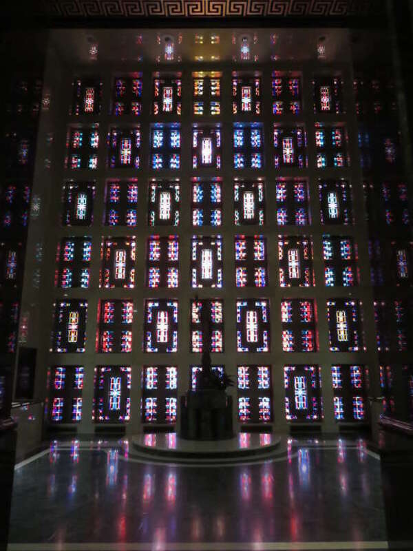 Window in the baptistry of the Saint Peter in Chains Cathedral in Cincinnati, Ohio in 2017