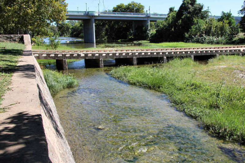 The old San Gabriel Park low water crossing in Georgetown, Texas, United States.