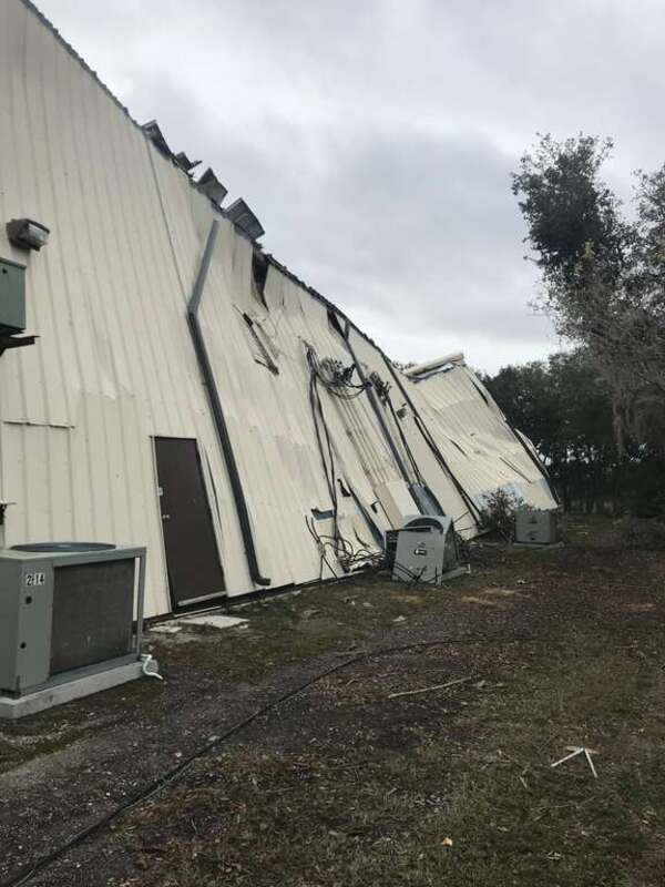 High end EF2 damage to a large building in St Petersburg Florida