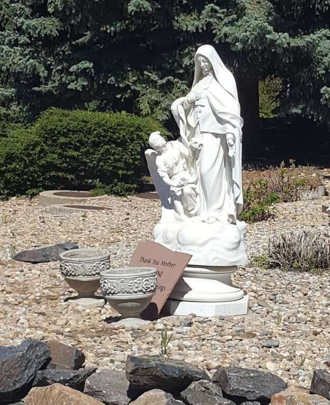 Statue of Mary and the angel at the Mother Cabrini Shrine in Denver Colorado