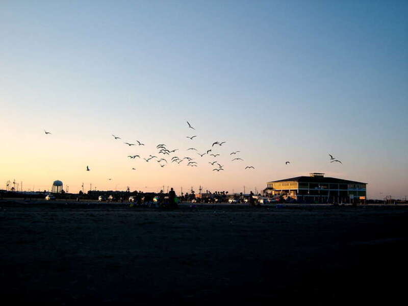 Sunset Beach View at Galveston, Texas
