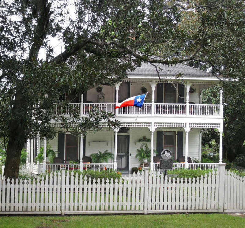 Thomas Jackson and Mary Lelia (Sherman) Dick lived on their north Galveston County &quot;Buckhorn Ranch&quot; for many years before hiring J. R. Beerwort and O. V. King to build this house in 1904. It is a good example of a two-story center passage plan with a