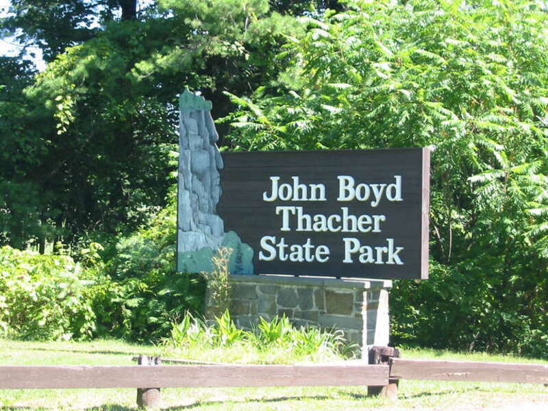 Entrance sign to Thacher Park in New Scotland, New York, United States