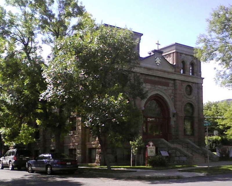 Temple Emanu-El, Building on National Register of Historic Places, Helena, Montana.  Now, ironically, houses the administrative offices of the Helena Diocese of the Roman Catholic Church