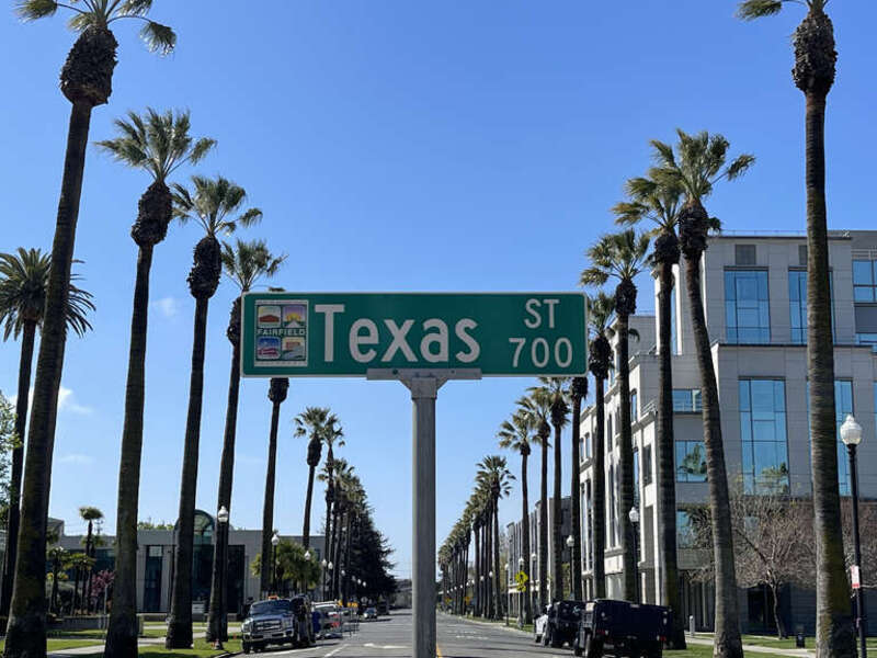 Texas St. street sign in Fairfield, California