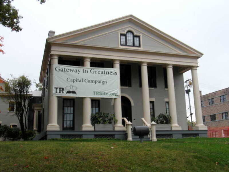 The Ashley-Wilcox House, 641 Delaware Avenue, Buffalo. Built in 1838, it was originally the officers quarters of the Buffalo Barracks, becoming a private home in 1846. In 1901 President McKinley was shot in the Temple of Music at the Pan-American