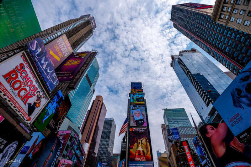 500px provided description: Times Square Wide Angle [#city ,#tower ,#architecture ,#cityscape ,#skyline ,#skyscraper ,#financial district ,#city life ,#street light ,#building exterior ,#office building ,#downtown district]