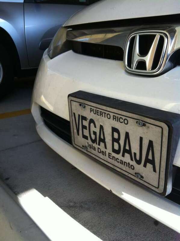 Vega Baja license plate, Vega Baja, Puerto Rico