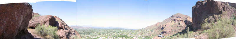 Panoramic view from Camelback Mountain in Phoenix, Arizona