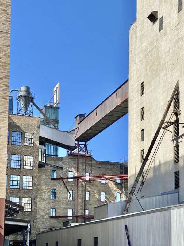 Built in 1879 as the Washburn A Mill, the ruins of this Italianate structure were once a large flour mill designed by William de la Barre for Cadwallader C. Washburn, whom operated a previous mill on the site starting in 1874, which was destroyed in