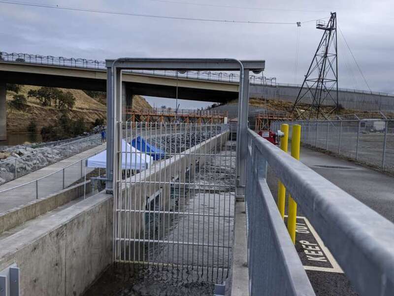 Water was released from the Nimbus Fish Hatchery into the new fish ladder.