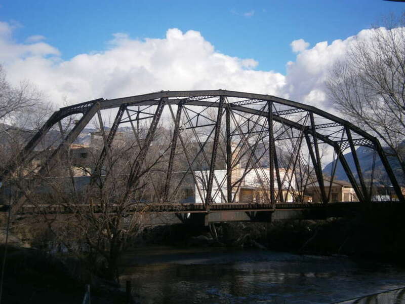 The Weber River Railroad Bridge, a historic bridge in Ogden, Utah, built over the Weber River by the Oregon Short Line Railroad in 1897.