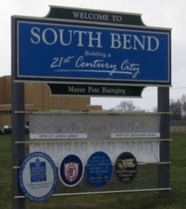 The city of South Bend is the county seat of St. Joseph County, Indiana, United States, on the St. Joseph River near its southernmost bend, from which it derives its name. As of the 2010 United States Census, the city had a total of 101,168