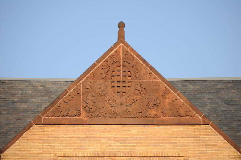 Detail, Xi Chapter, Psi Upsilon Fraternity, Wesleyan University, Middletown, Connecticut, USA.