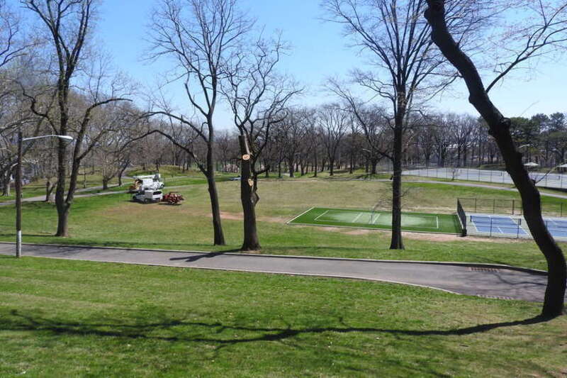 Looking southeast and downhill in Kearny on a sunny midday