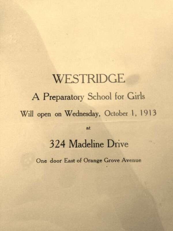 Westridge school for girls opening day 1913