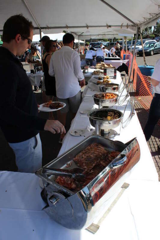 Wine Country Bistro and Bottle Shop on Line Avenue held its fourth annual &quot;Wine and Swine&quot; shindig on Sunday, April 22. As the event's name would suggest, the main attractions are wine - lots of varieties are available to sample - and pork cooked