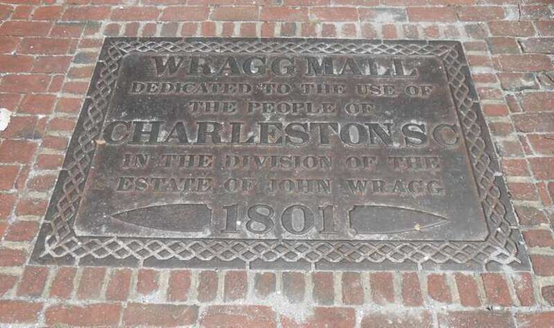 Wragg Mall Plague, Charleston, South Carolina - The plaque is set in the ground at the western end of the park at the intersection of Meeting Street.