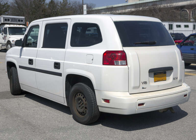 A 2011 VPG MV-1 private car at the Belmont Race Track.