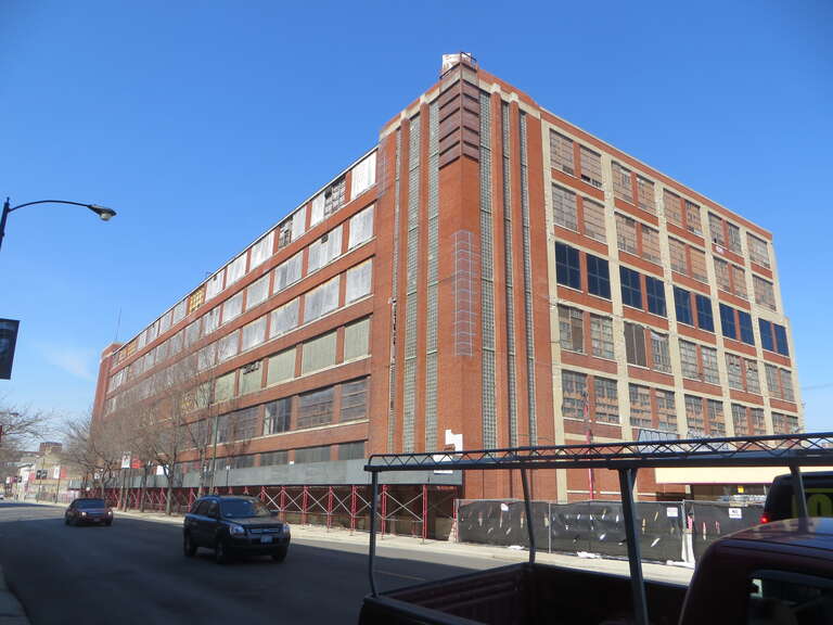 Part of the former Spiegel mail order house complex.