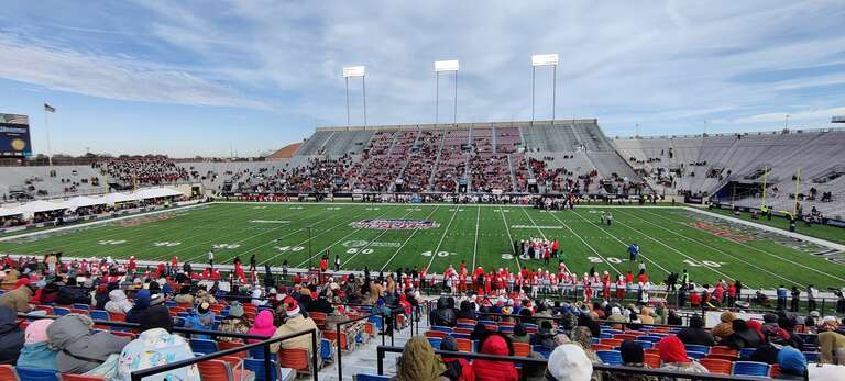 The field at Independence Stadium in Shreveport, Louisiana, during the 2022 Independence Bowl college football game