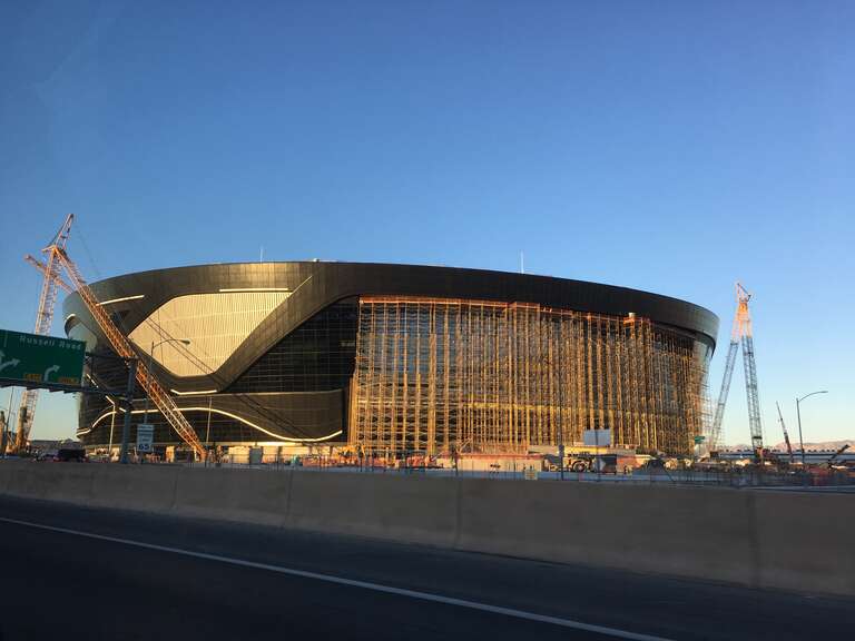 The construction of Allegiant Stadium as of March 4, 2020.
