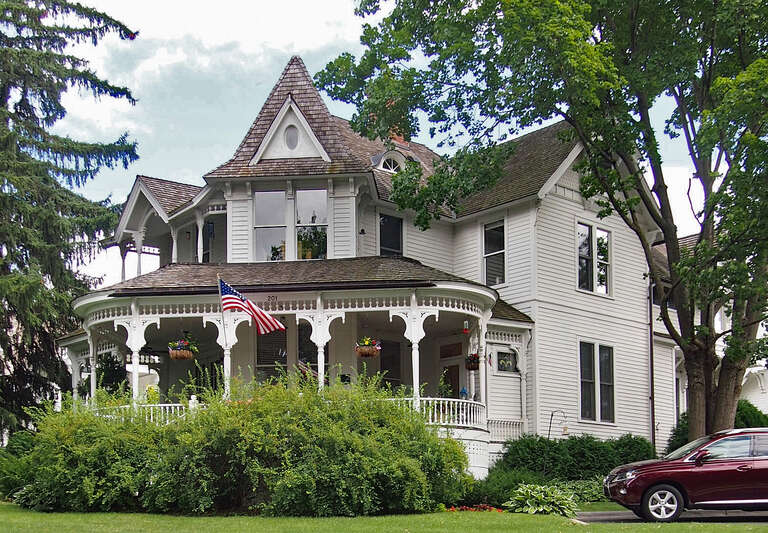 Allemarinda and James Wyer House. 201 Mill St, Excelsior, Minnesota, USA.  Viewed from the northwest.  



This is an image of a place or building that is listed on the National Register of Historic Places in the United States of America. Its