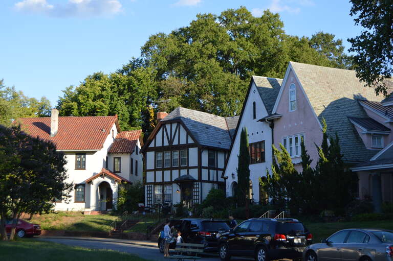 Houses on the southern side of Byrd Park Court in Richmond, Virginia, United States.  The whole court is listed on the National Register of Historic Places as a historic district.