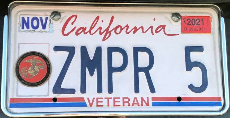 California 1994-series Veteran license plate